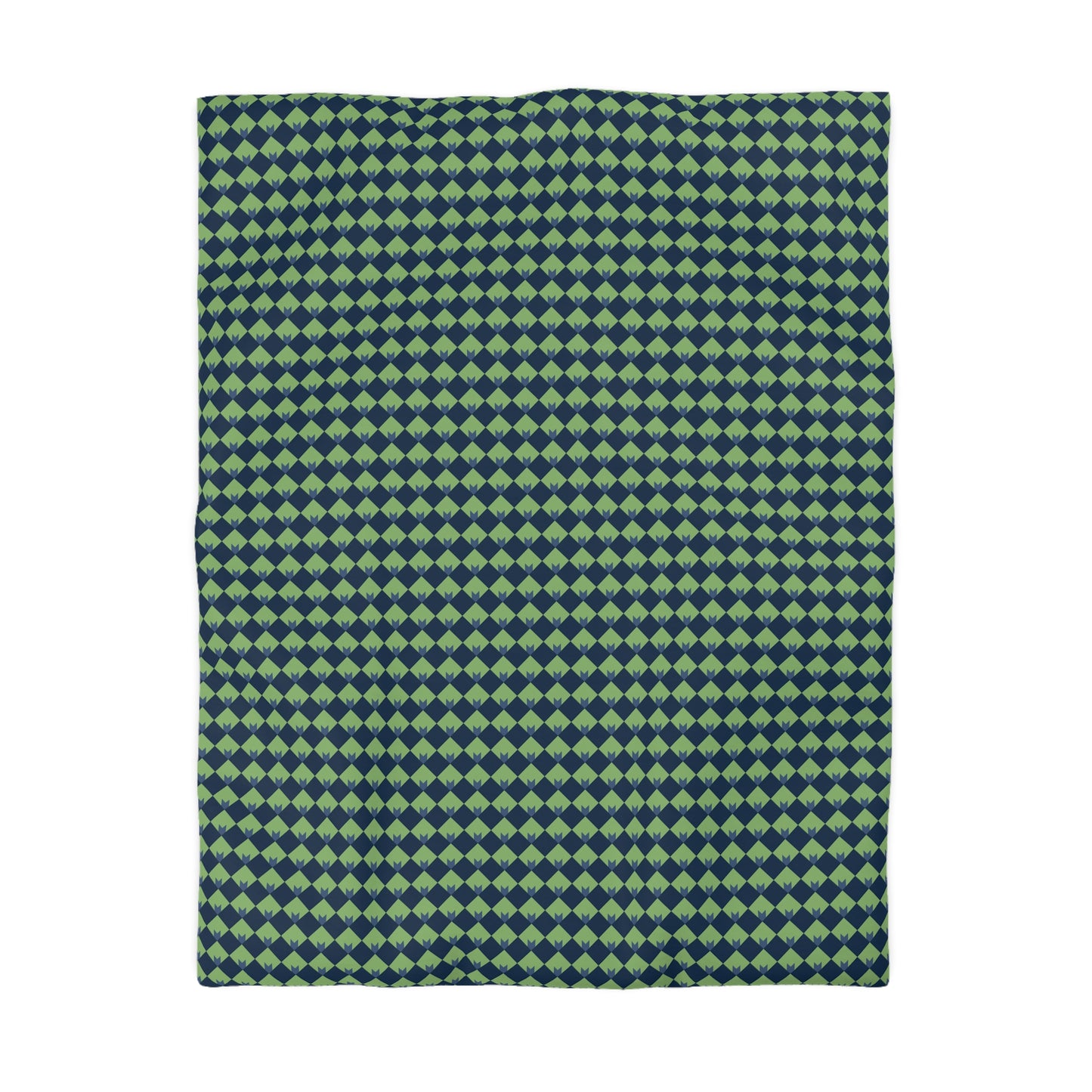 Diamond Bloom-Sage & Navy Microfiber Duvet Cover