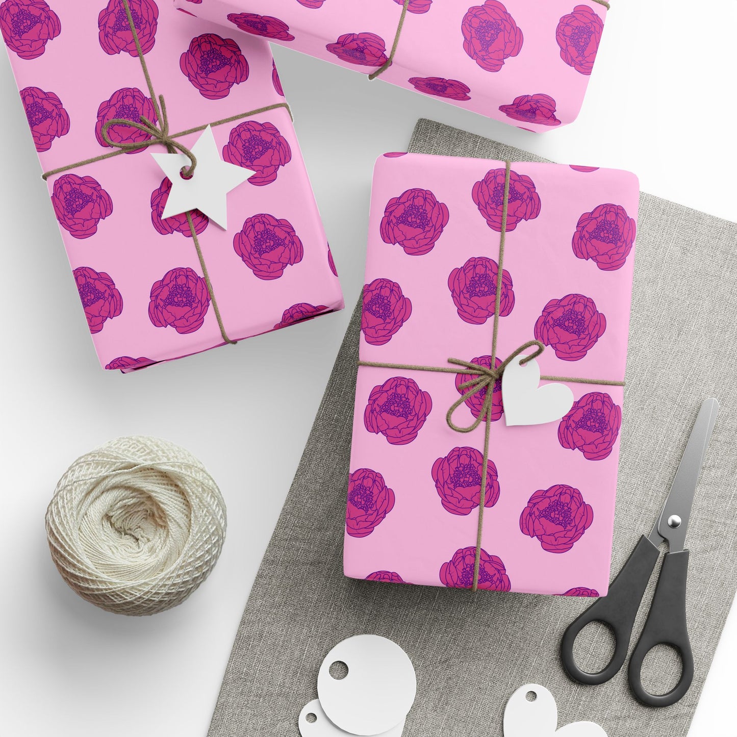 Rosy Dream Peonies Wrapping Paper