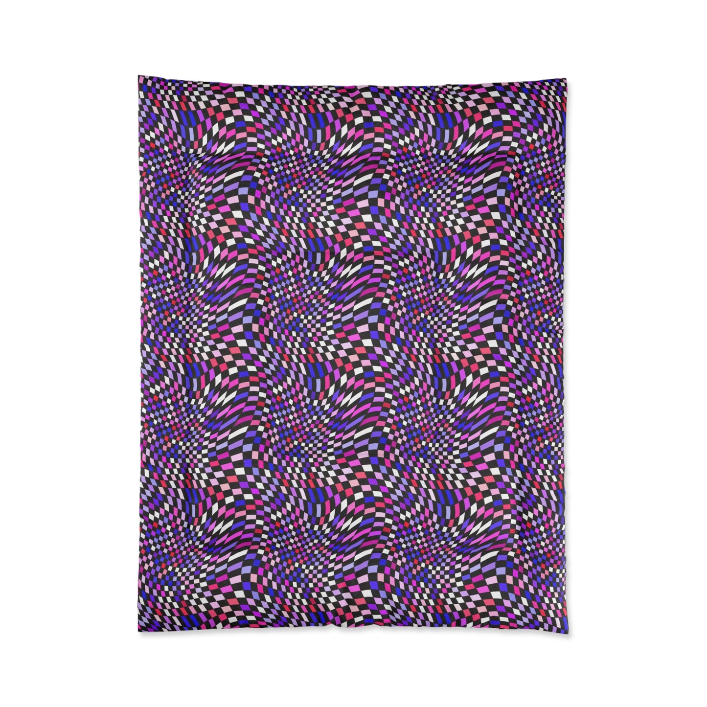 Warped Purple Checkered Comforter