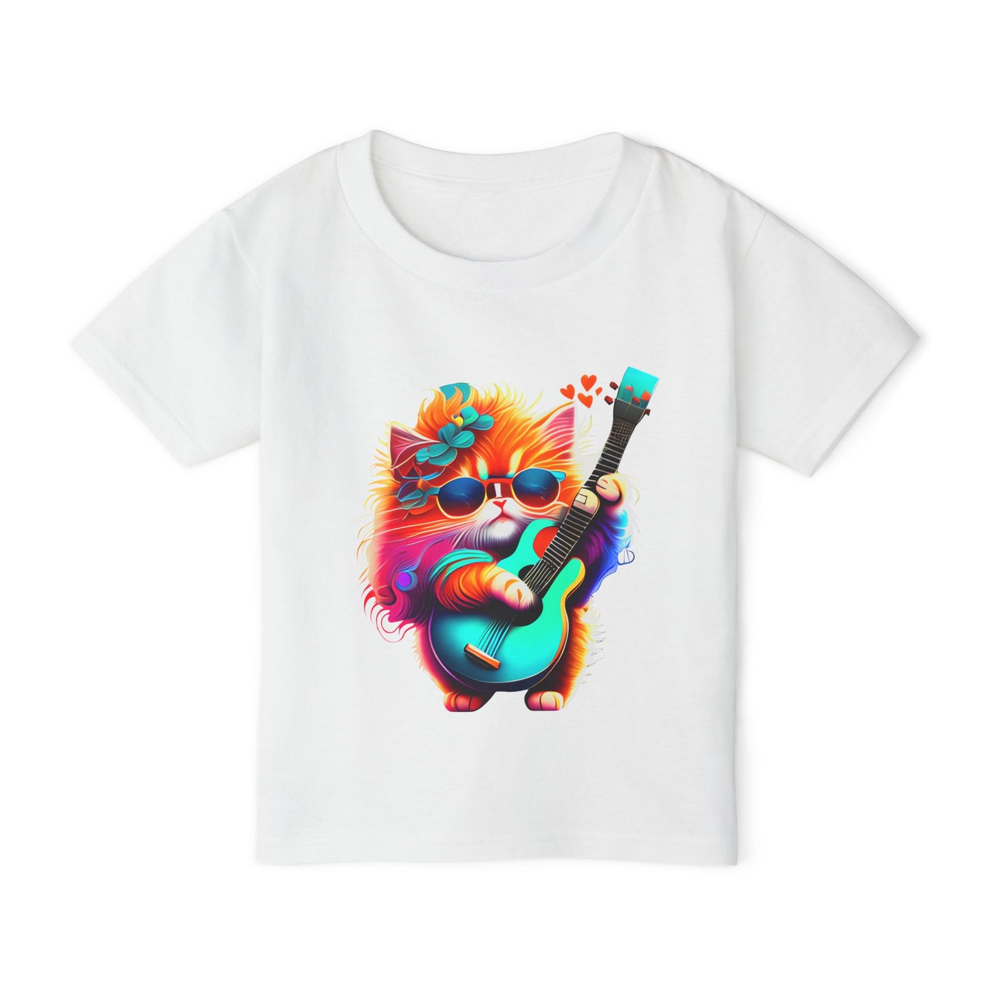 Colorful Guitar Kitten Heavy Cotton™ Toddler T-shirt