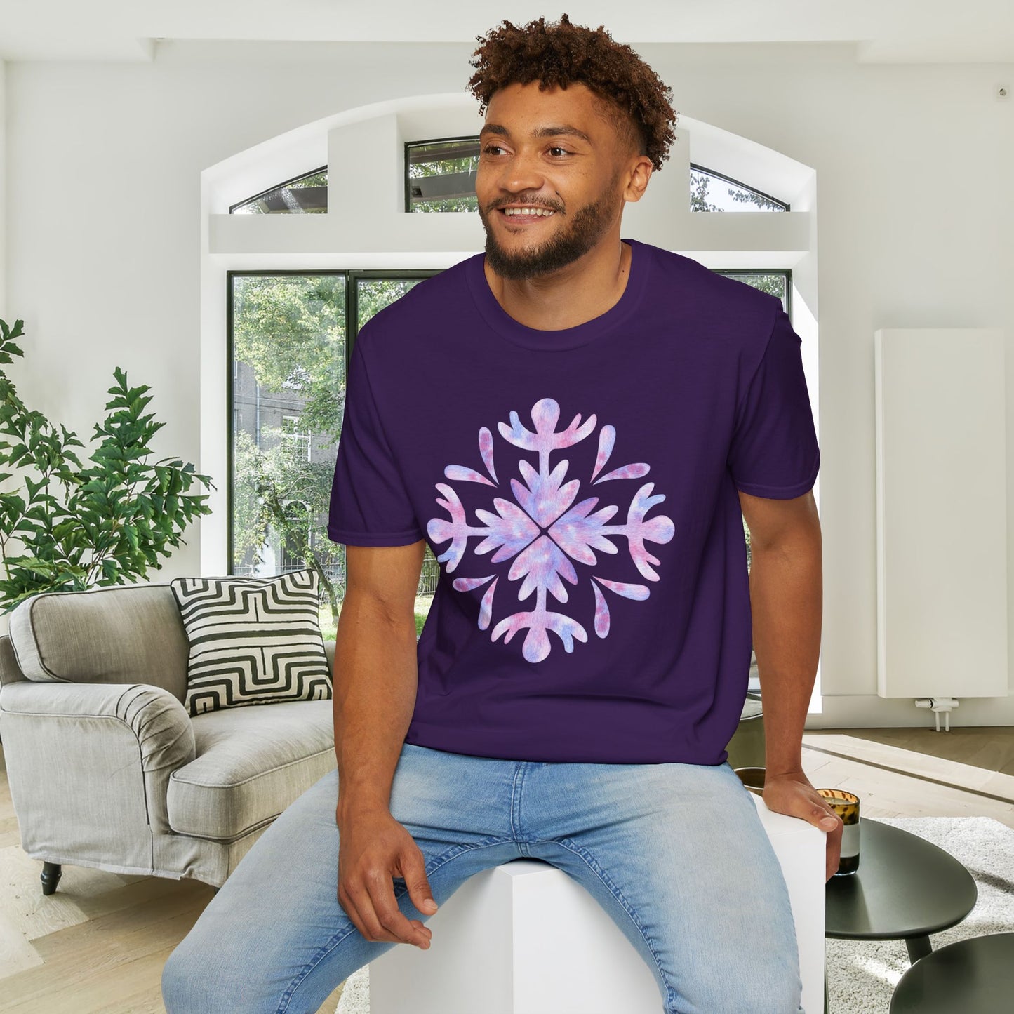 Large Snowflake 3 Adult T-shirt