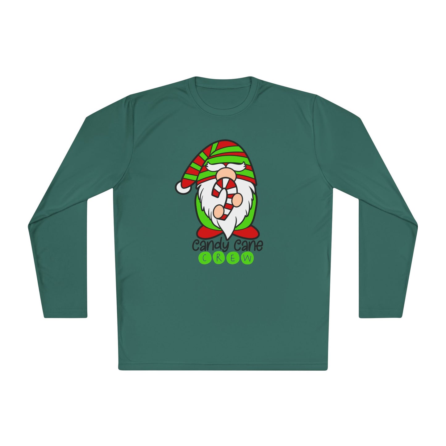 Candy Cane Crew Gnome Adult Long Sleeve Tee