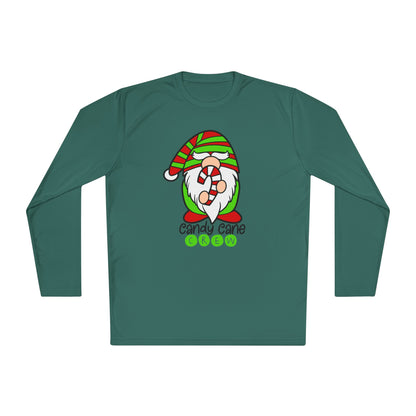 Candy Cane Crew Gnome Adult Long Sleeve Tee