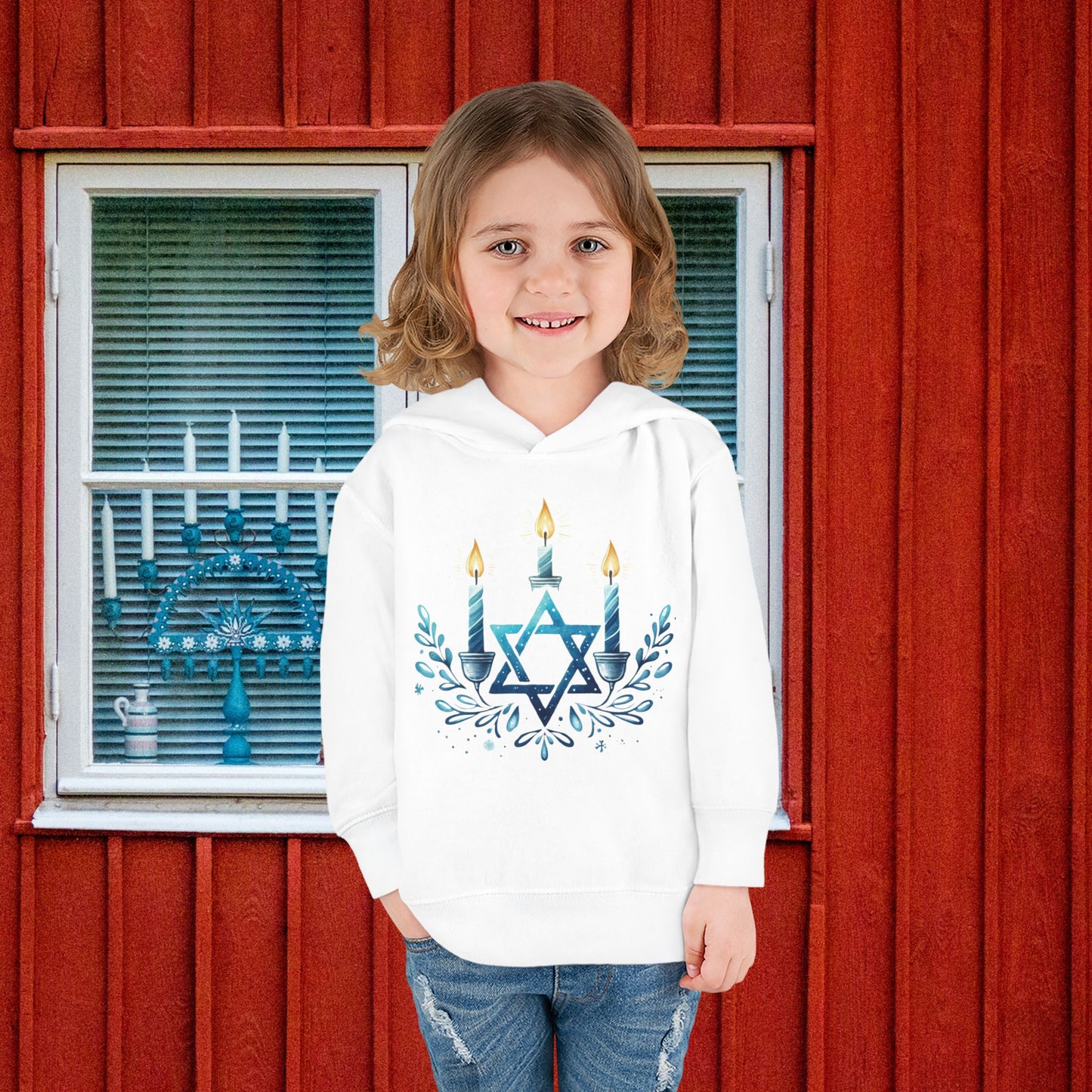 Star & Flame Hanukkah Toddler Hoodie