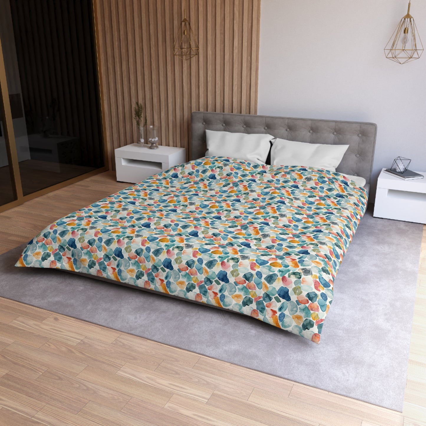 Watercolor Pebble Terrazzo Duvet Bedding Set