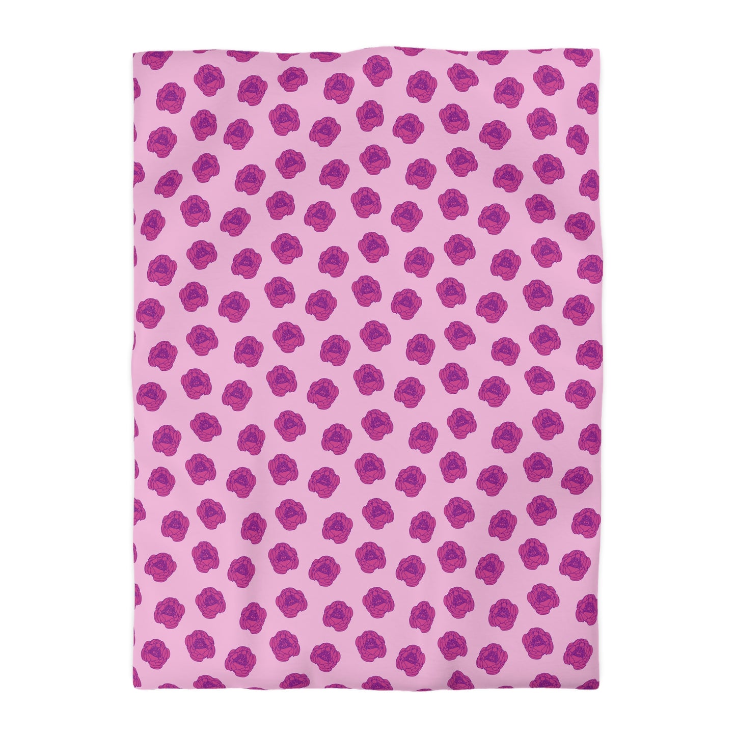 Rosy Dream Peonies Microfiber Duvet Cover