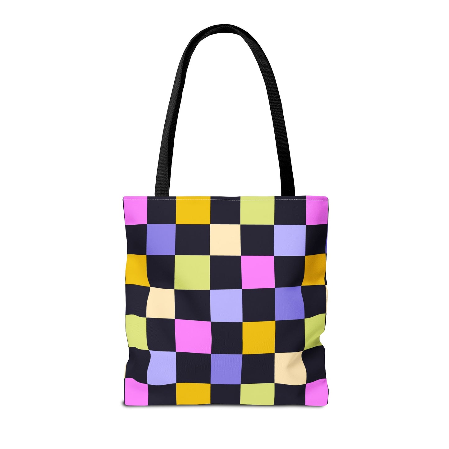 Joyful Checkerboard Canvas Tote Bag