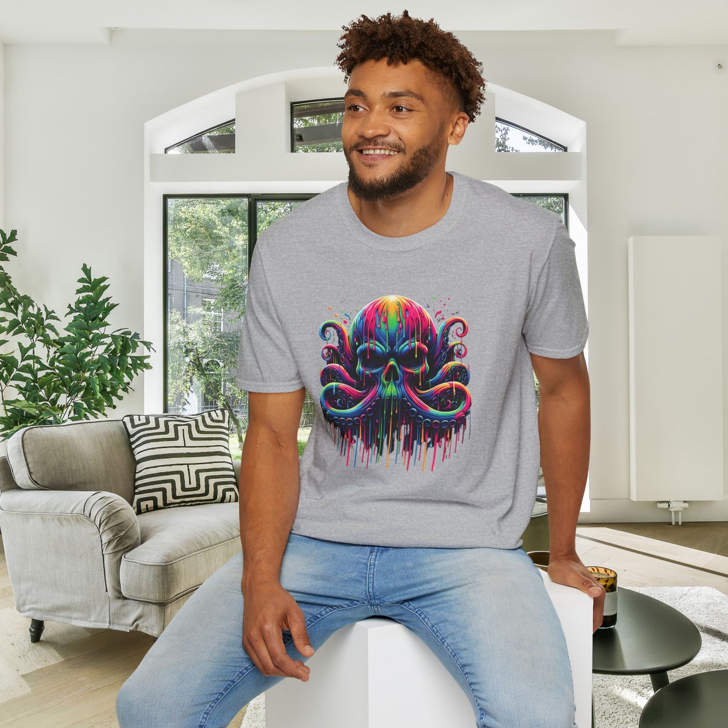 Colorful Skeleton Octopus Adult T-shirt