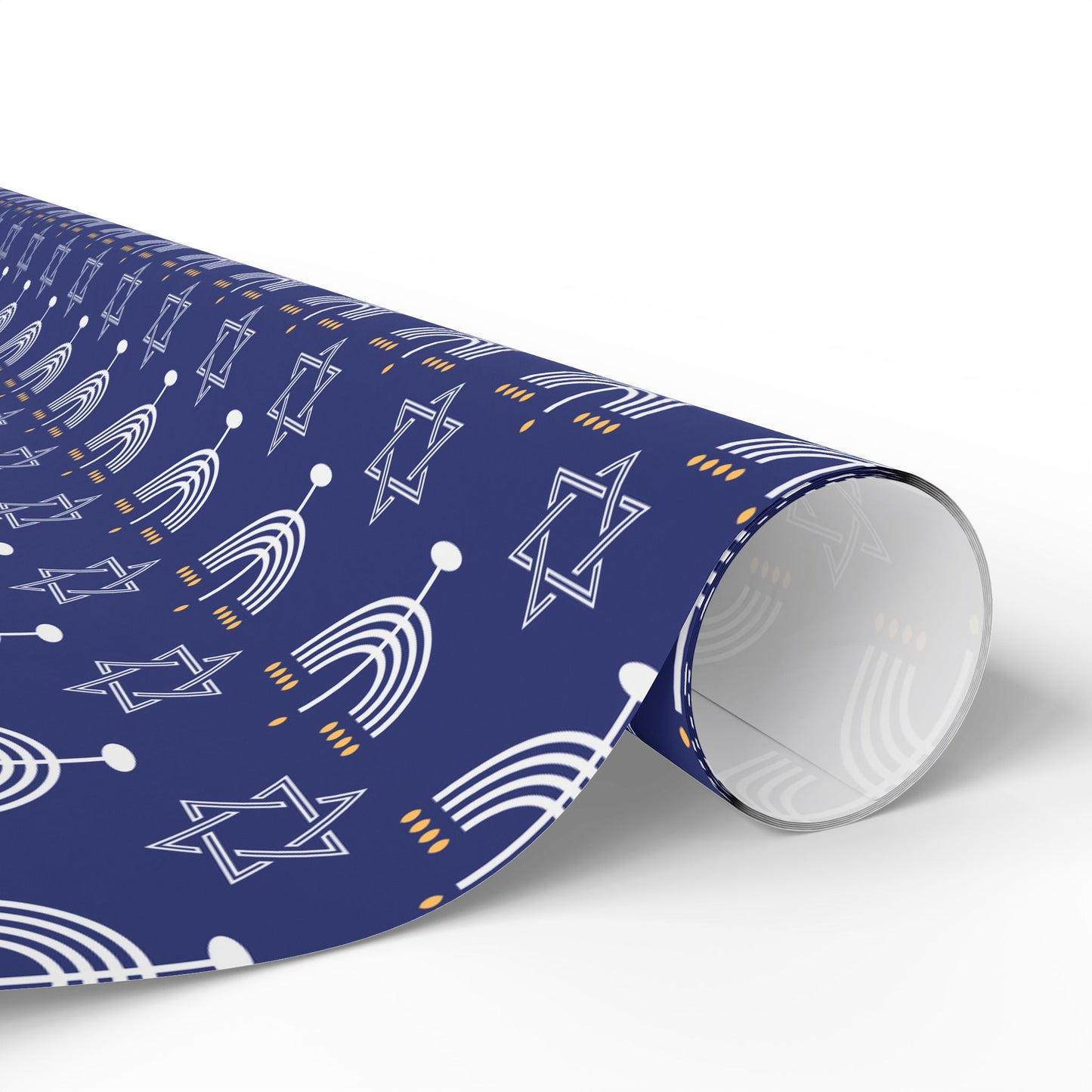 Menorah/Star of David (Blue) Hanukkah Wrapping Paper