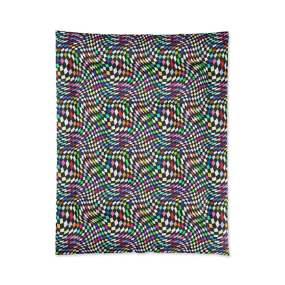 Warped Colorful Checkered Comforter