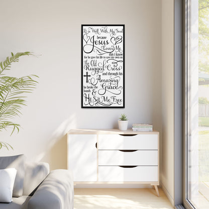 Hymnal Poem Framed Canvas Bathroom Art