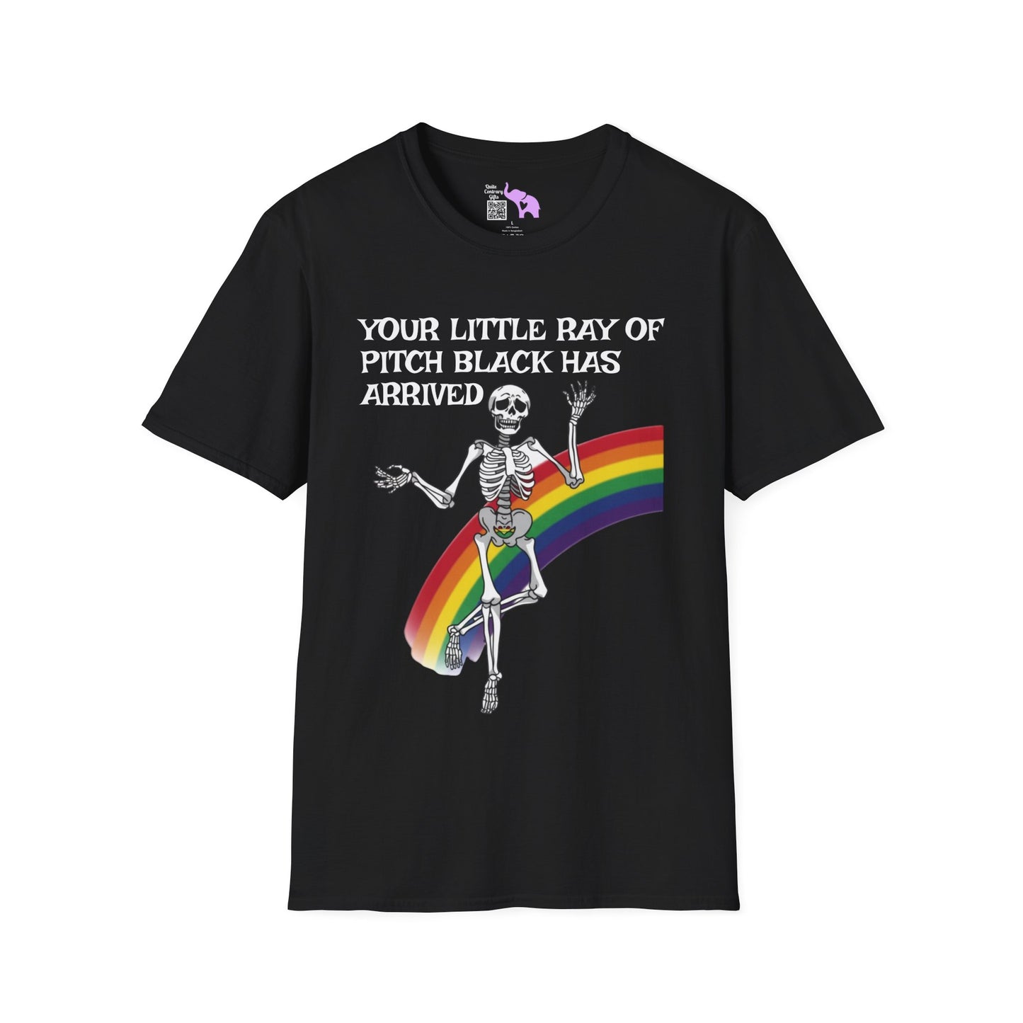 Your Little Ray of Pitch Black Has Arrived (Rainbow) Adult T-shirt