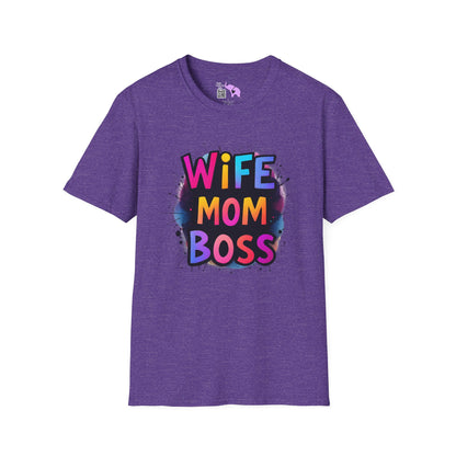 Wife Mom Boss (Primary Colors) Adult T-shirt
