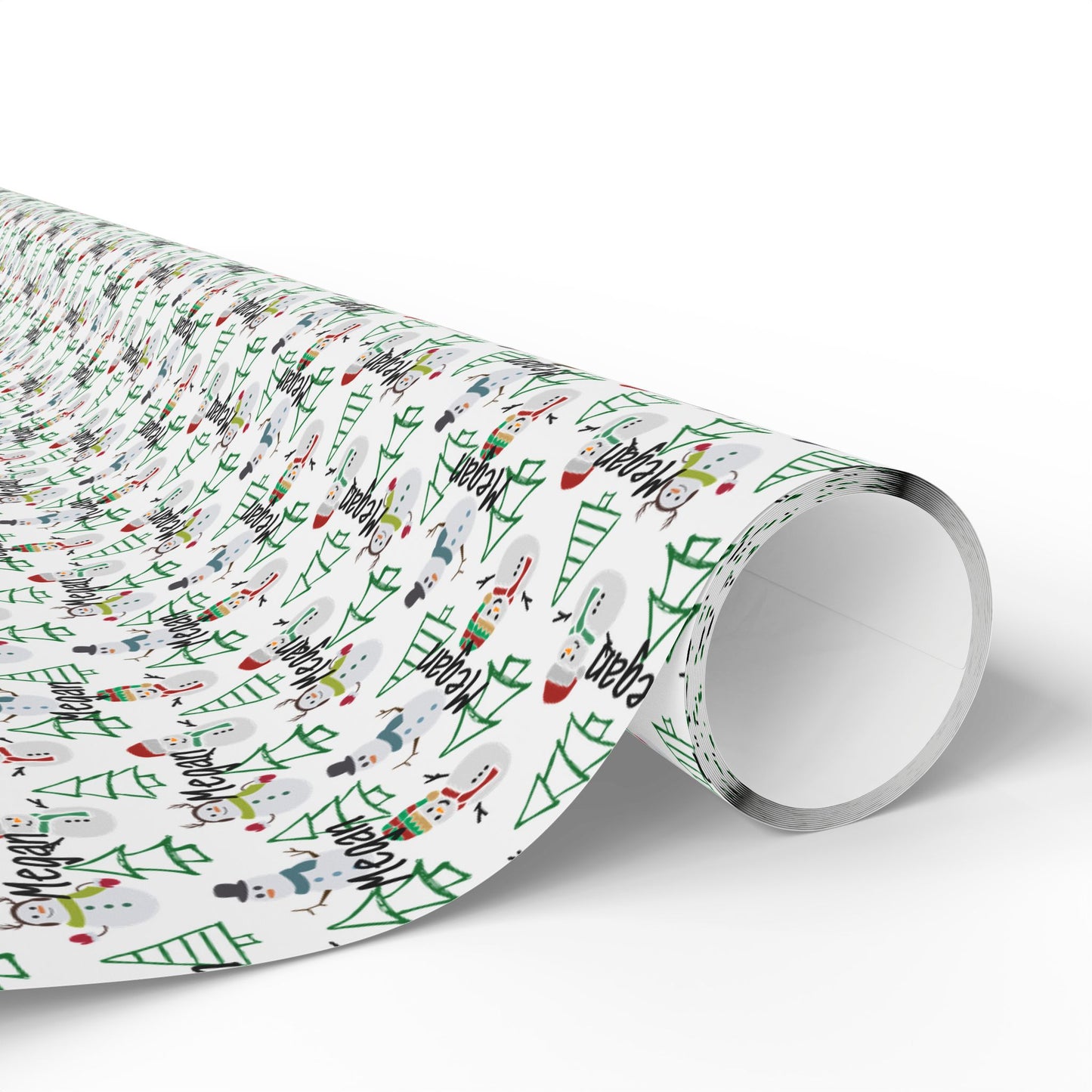 Custom Name Trees & Snowmen Wrapping Papers (Megan)