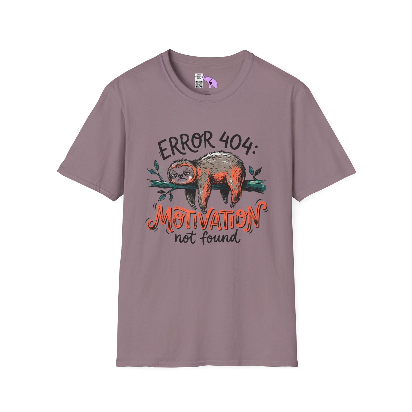 ""Error 404: Motivation Not Found (Sloth on Branch) Adult T-shirt