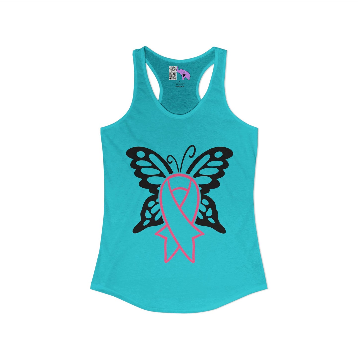 Butterfly Pink Support Ribbon Women's Ideal Racerback Tank