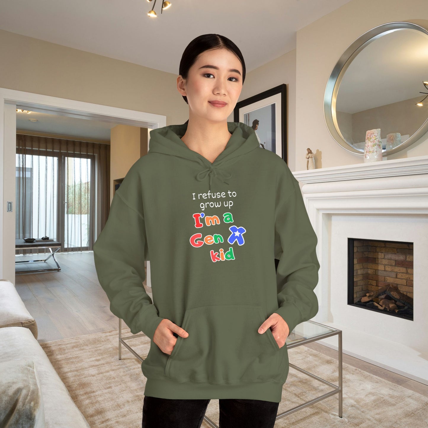 I Refuse To Grow Up I'm A GenX Kid Adult Hoodie