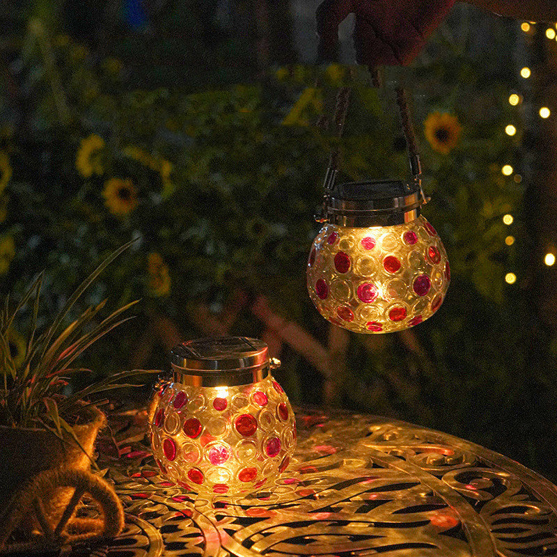 Solar Decorative Wavey Color Jar LED Garden Light