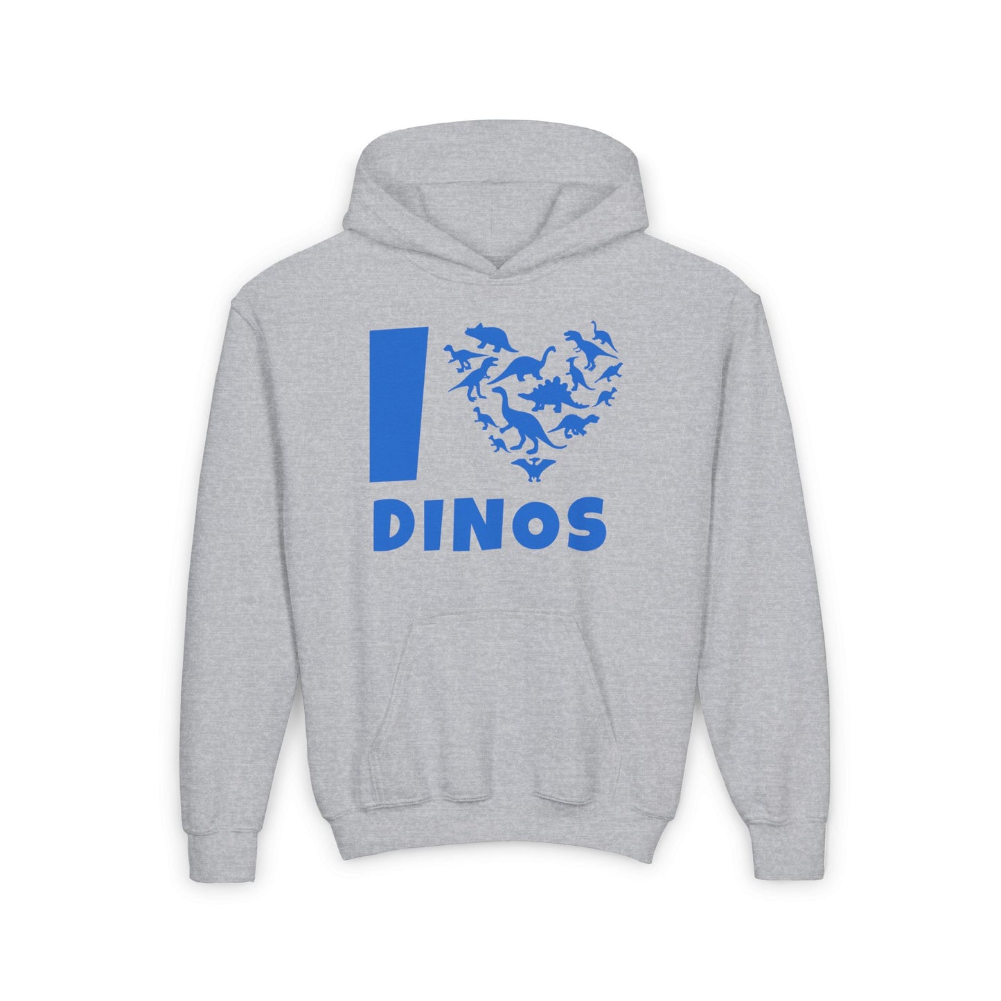 I Love Dinos (Dino Heart) Youth Heavy Blend Hoodie