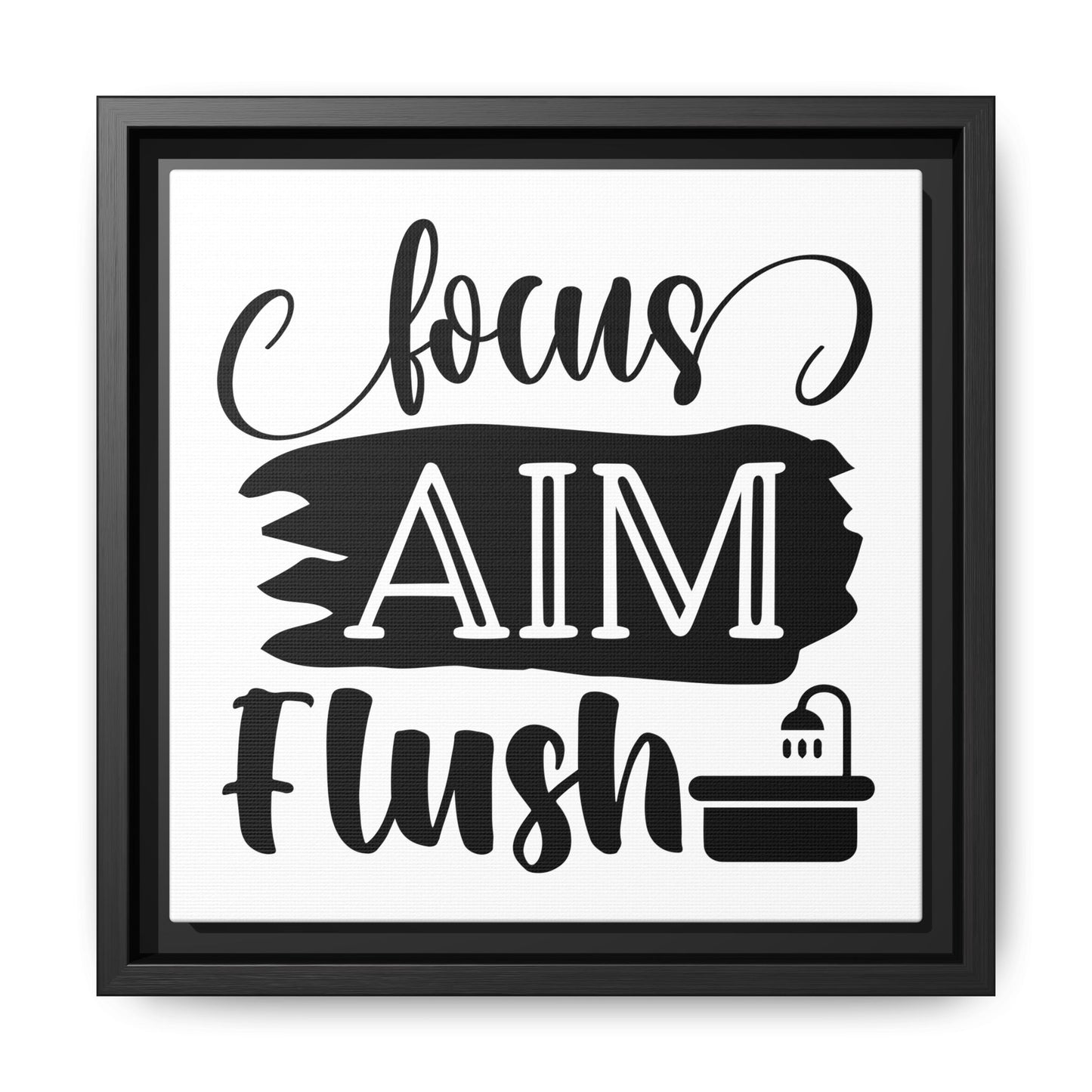 Focus Aim Flush 2 Framed Canvas Bathroom Art