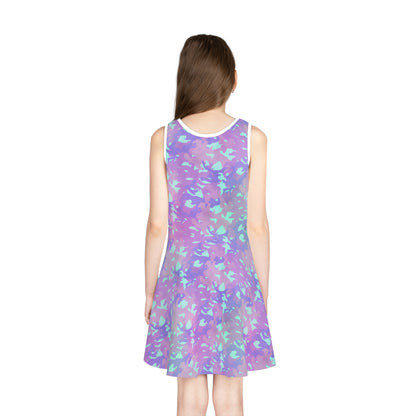 Lavender Mist Camo Girls' Sleeveless Sundress