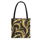 Black & Gold Luxe Swirl Canvas Tote Bag