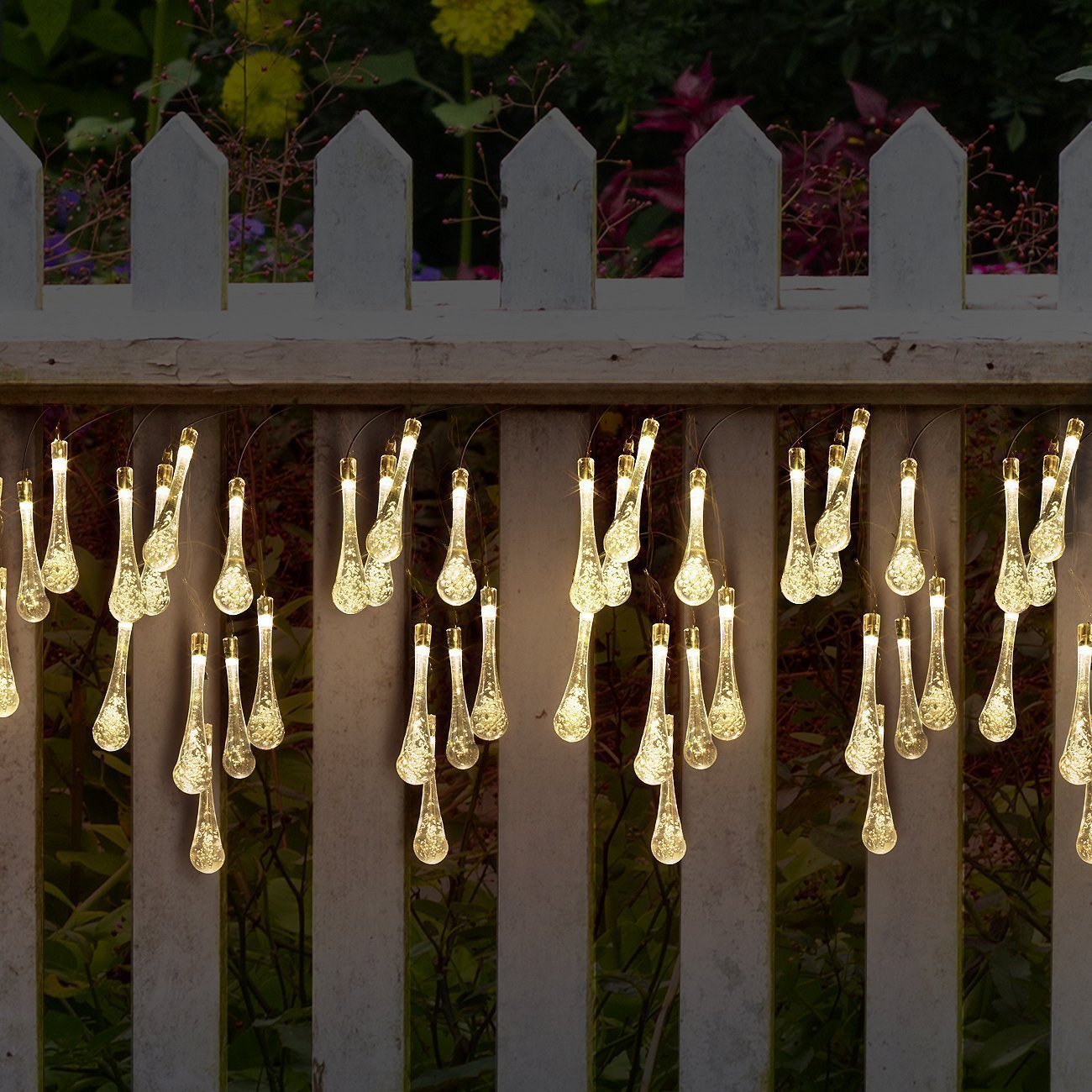 LED Water Drops Solar String Lights