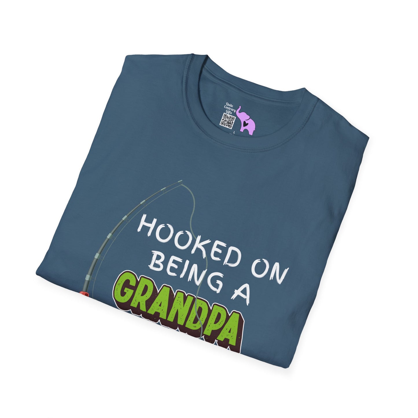 Hooked On Being A Grandpa Adult T-shirt