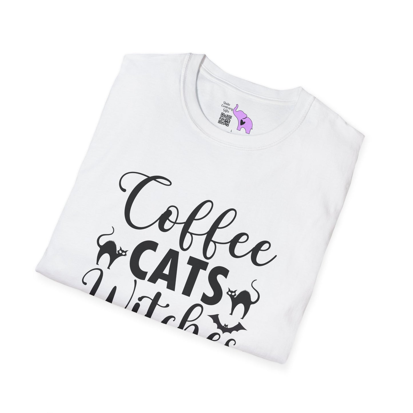 Coffee Cats Witches & Spells Adult T-shirt
