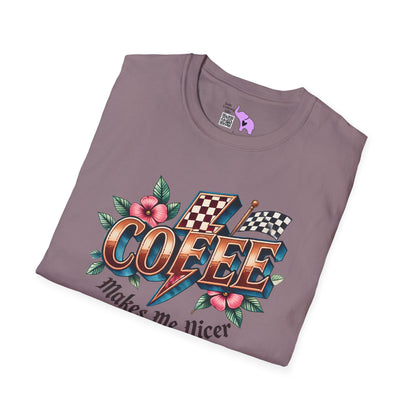 Coffee Makes Me Nicer Adult T-shirt