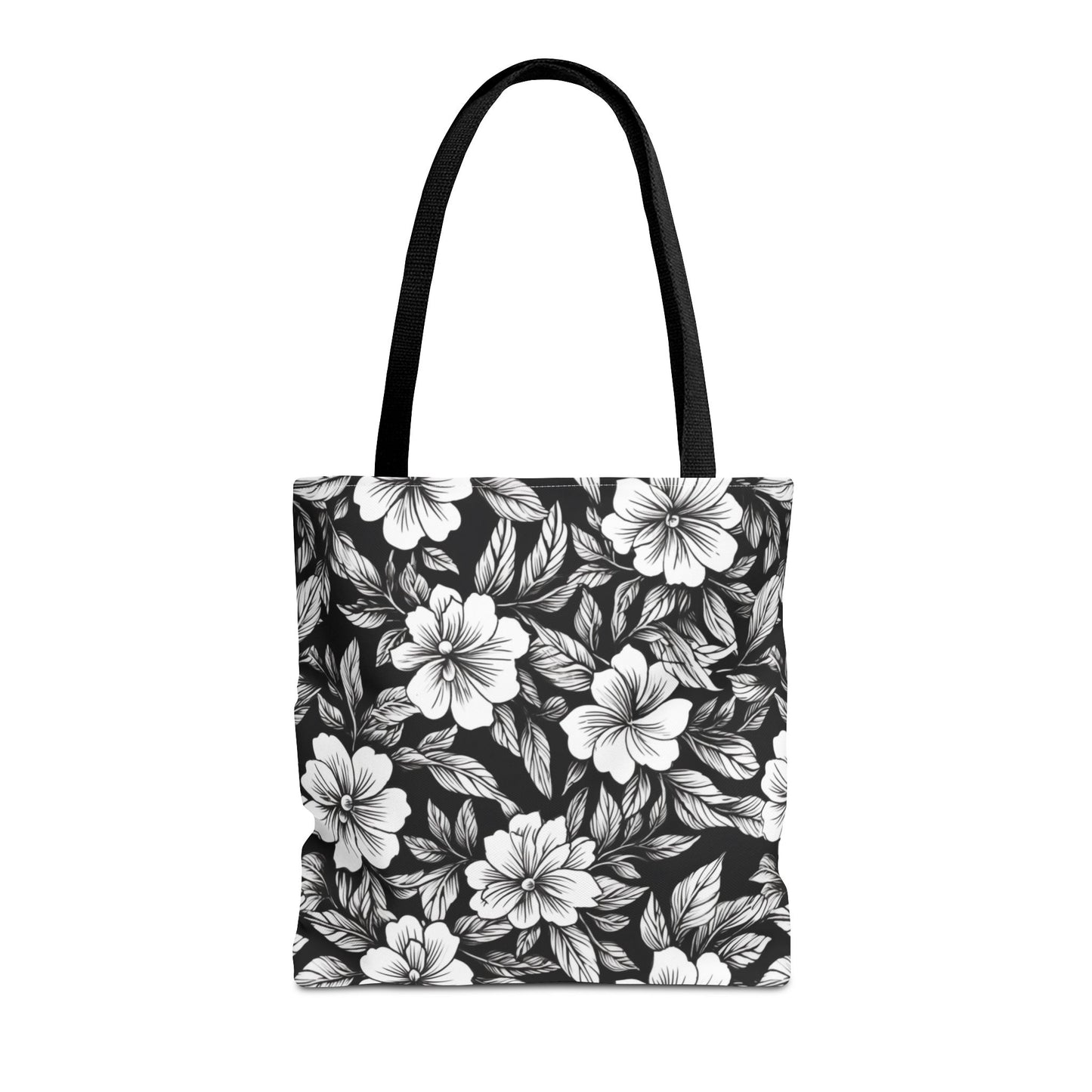 Monochrome Paradise Bloom Canvas Tote Bag