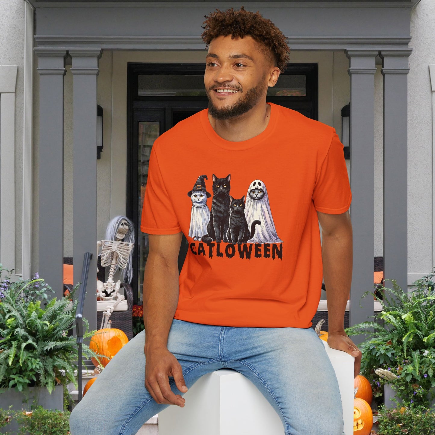 Catloween Adult T-shirt