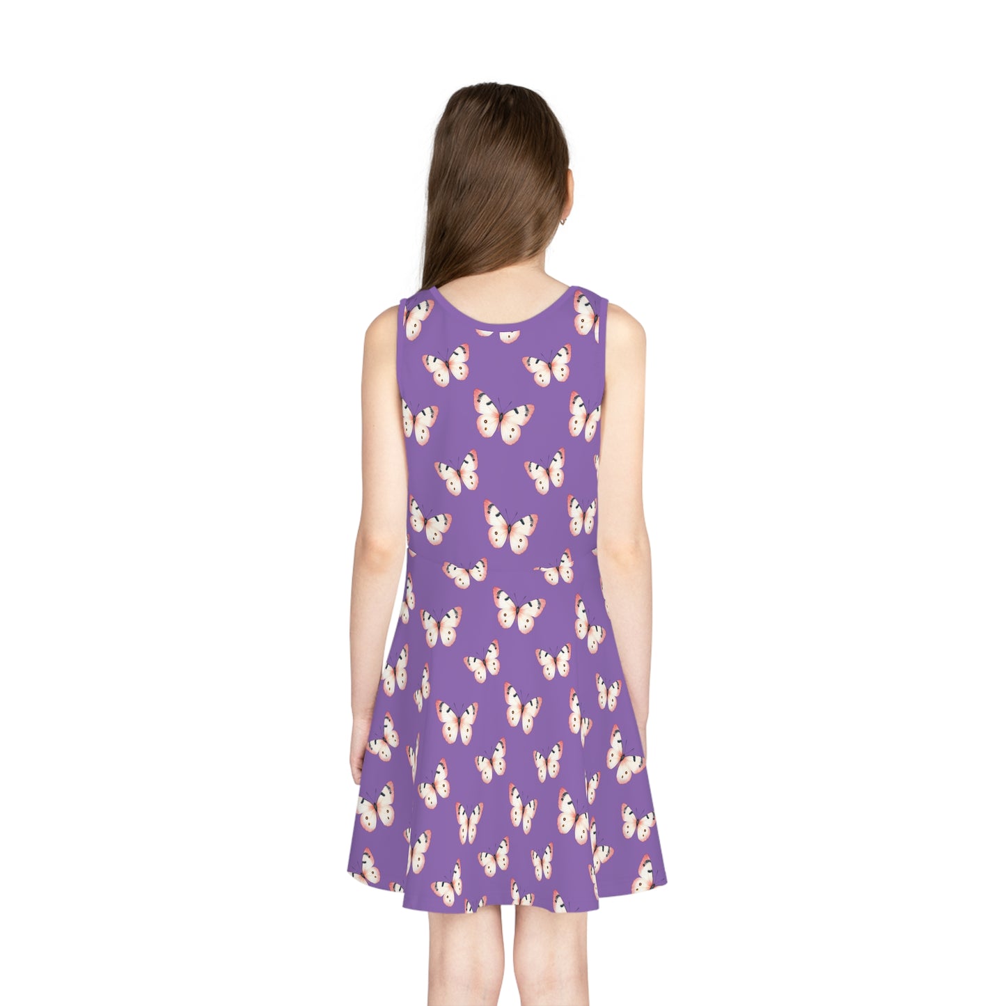 Lavender Flutter Girls' Sleeveless Sundress