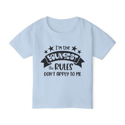 I'm The Youngest The Rules Don't Apply To Me Heavy Cotton™ Toddler T-shirt
