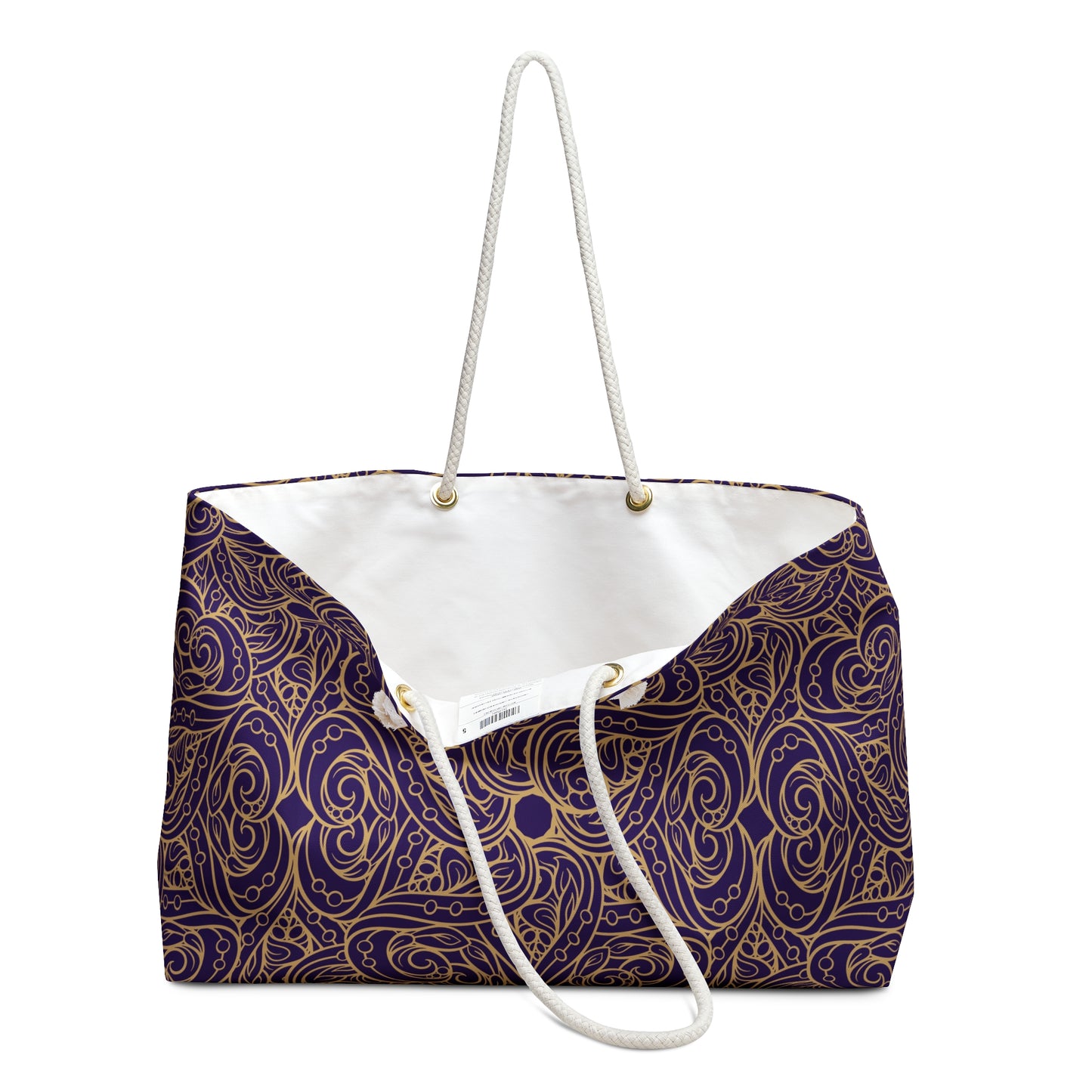 Golden Amethyst Radiance Mandala Weekender Bag