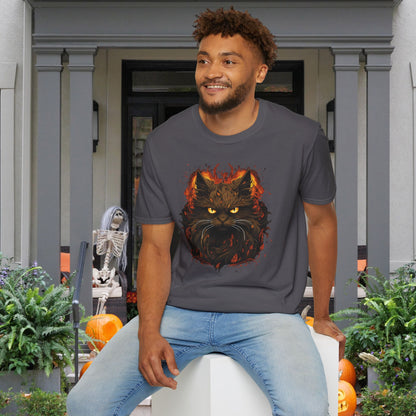 Creepy Black Cat 8 Adult T-shirt