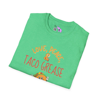 Love, Peace, & Taco Grease Adult T-shirt