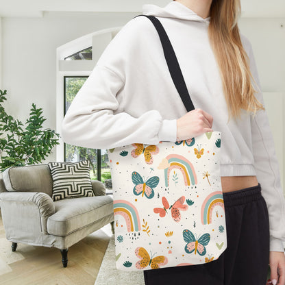 Whispering Wings & Rainbows Canvas Tote Bag