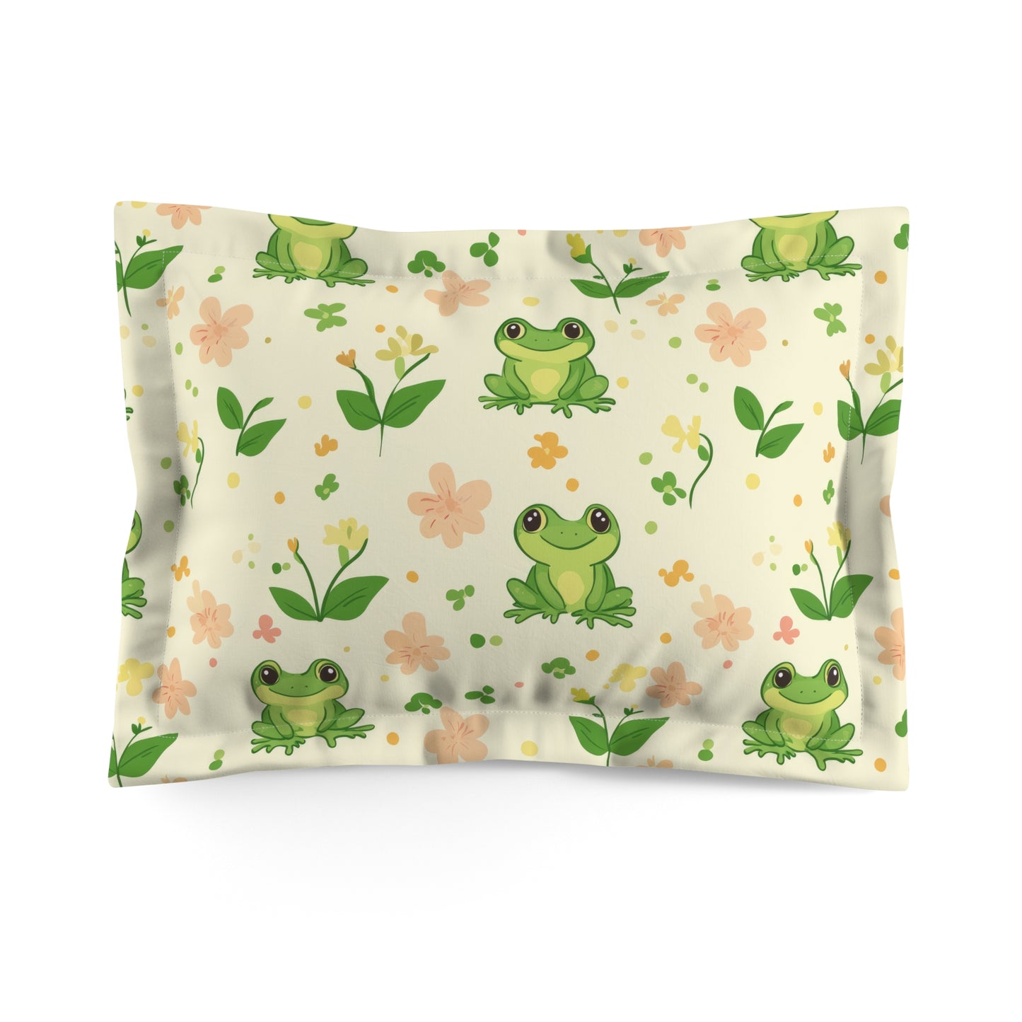 Froggy Meadow Microfiber Pillow Sham