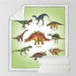 Dinosaur Sherpa Fleece Blanket – Educational & Camo Dino Throw