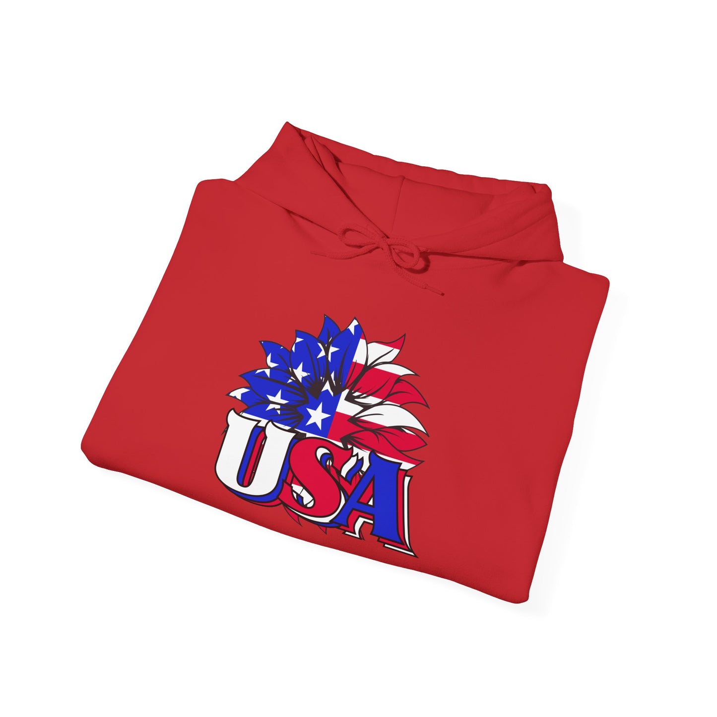 USA Red White & Blue Sunflower Heavy Blend™ Hooded Sweatshirt