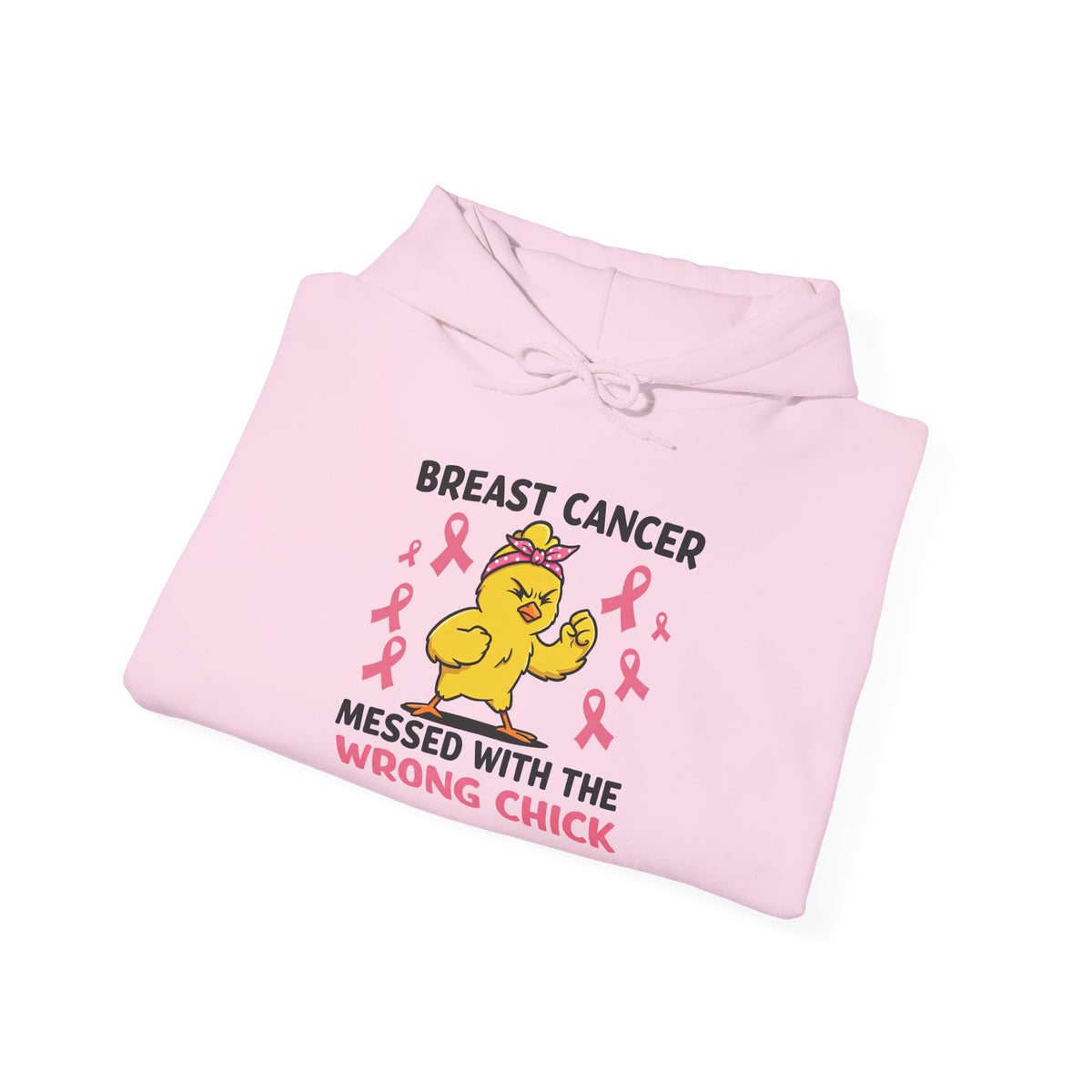 Breast Cancer Messed With The Wrong Chick Heavy Blend™ Hooded Sweatshirt