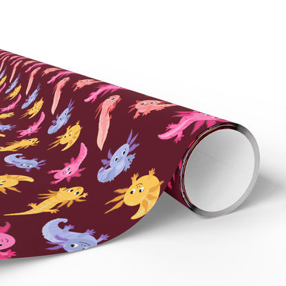 Crimson Axolotls Wrapping Paper