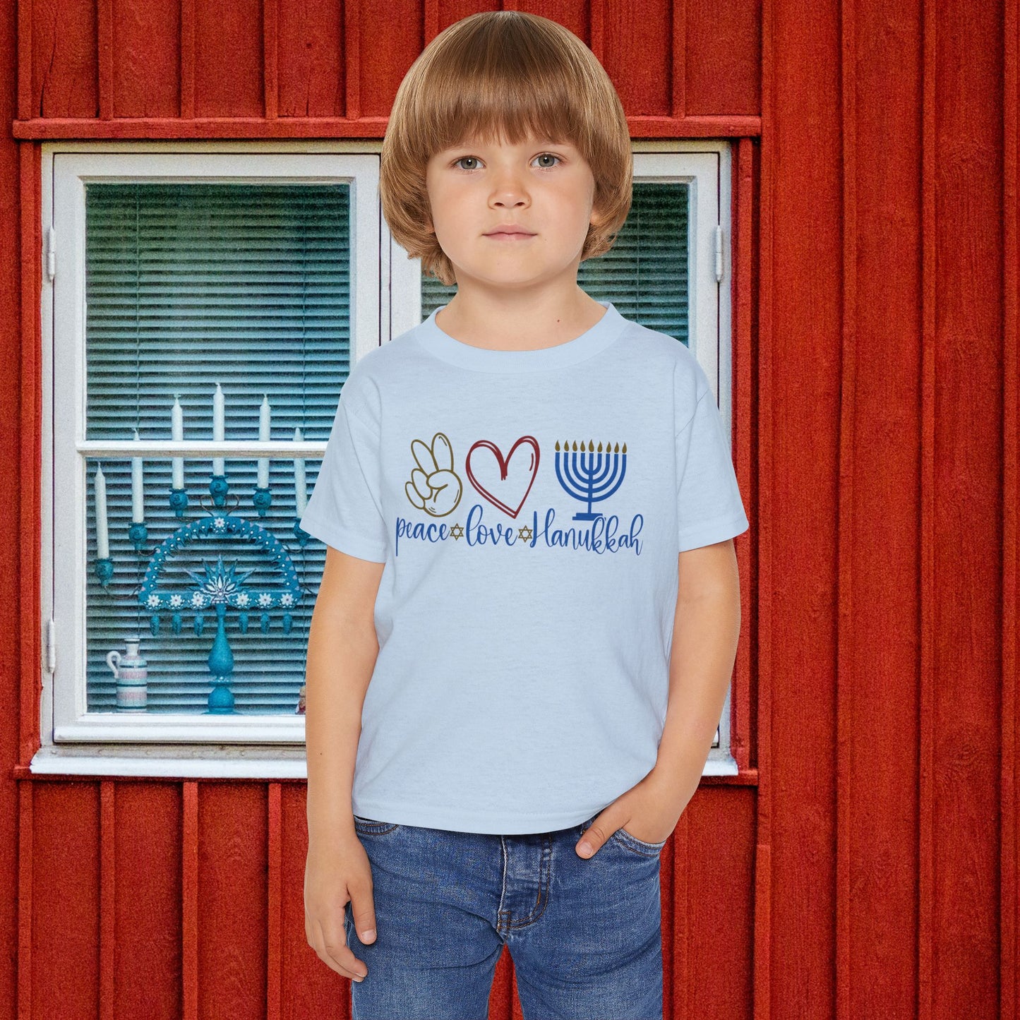 Peace Love Hanukkah Heavy Cotton™ Toddler T-shirt