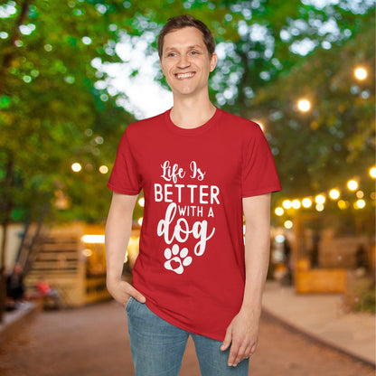 Life Is Better With A Dog Adult T-shirt