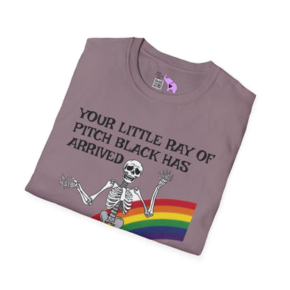 Your Little Ray of Pitch Black Has Arrived (Rainbow) Adult T-shirt