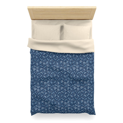 Blue Hexagons Microfiber Duvet Cover