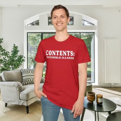 Contents: Invisible Illness Adult T-shirt