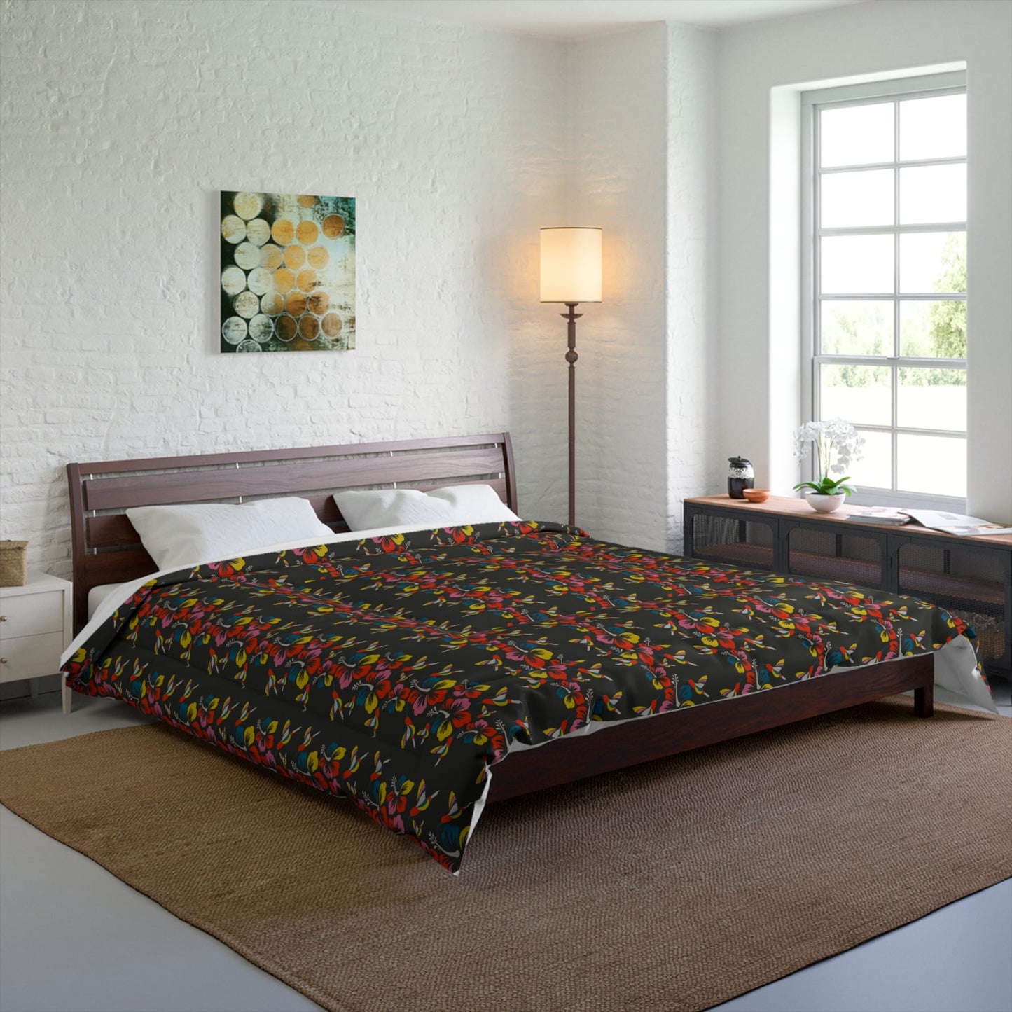Hummingbirds & Hibiscus Flowers Comforter