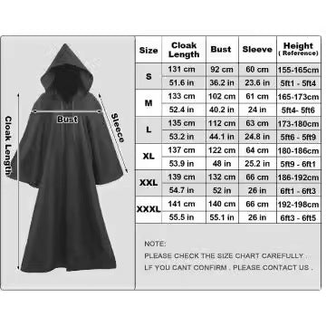 Black or Brown Hooded Robe Halloween Costume